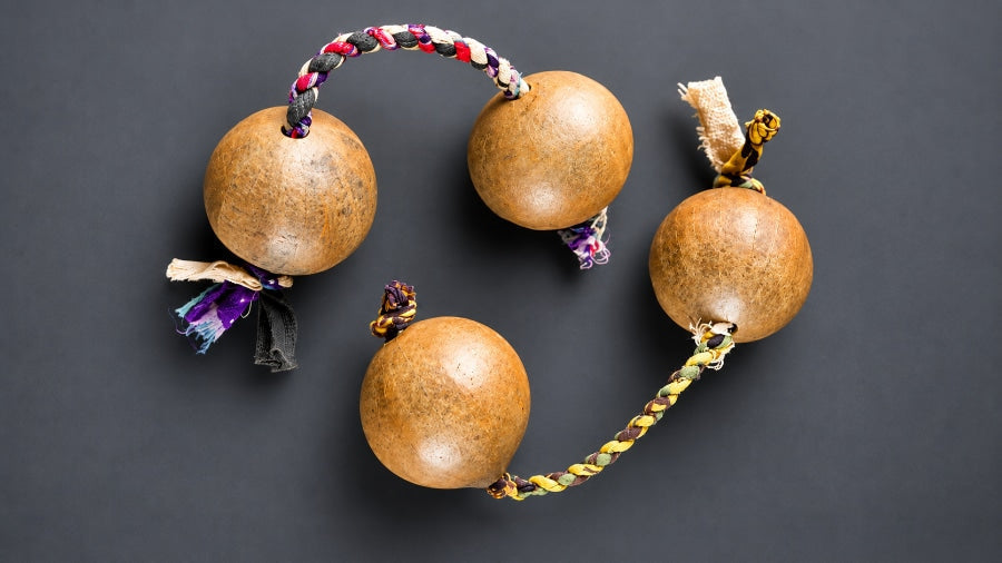 Pair of traditional gourd kashaka shakers