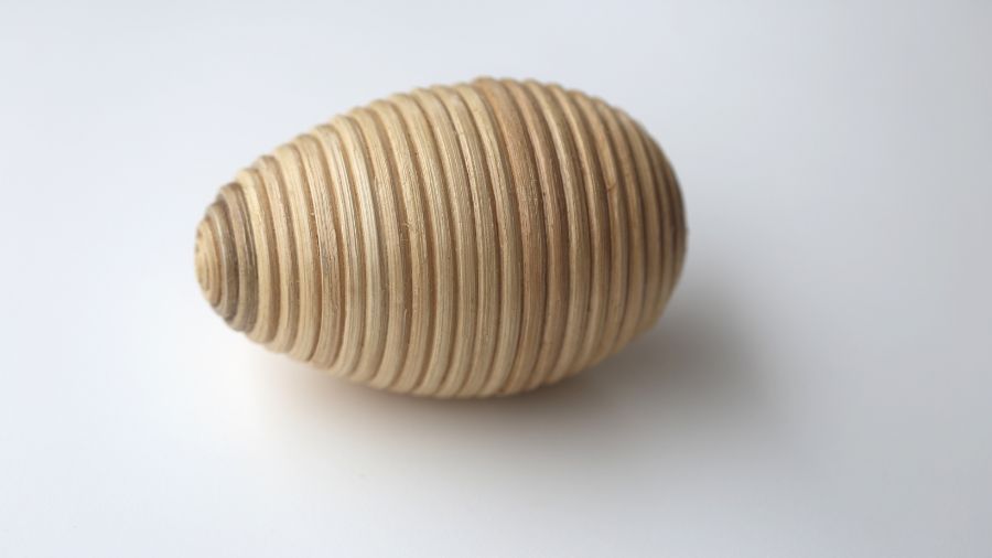 Rattan Egg Shaker Percussion Instrument on white background