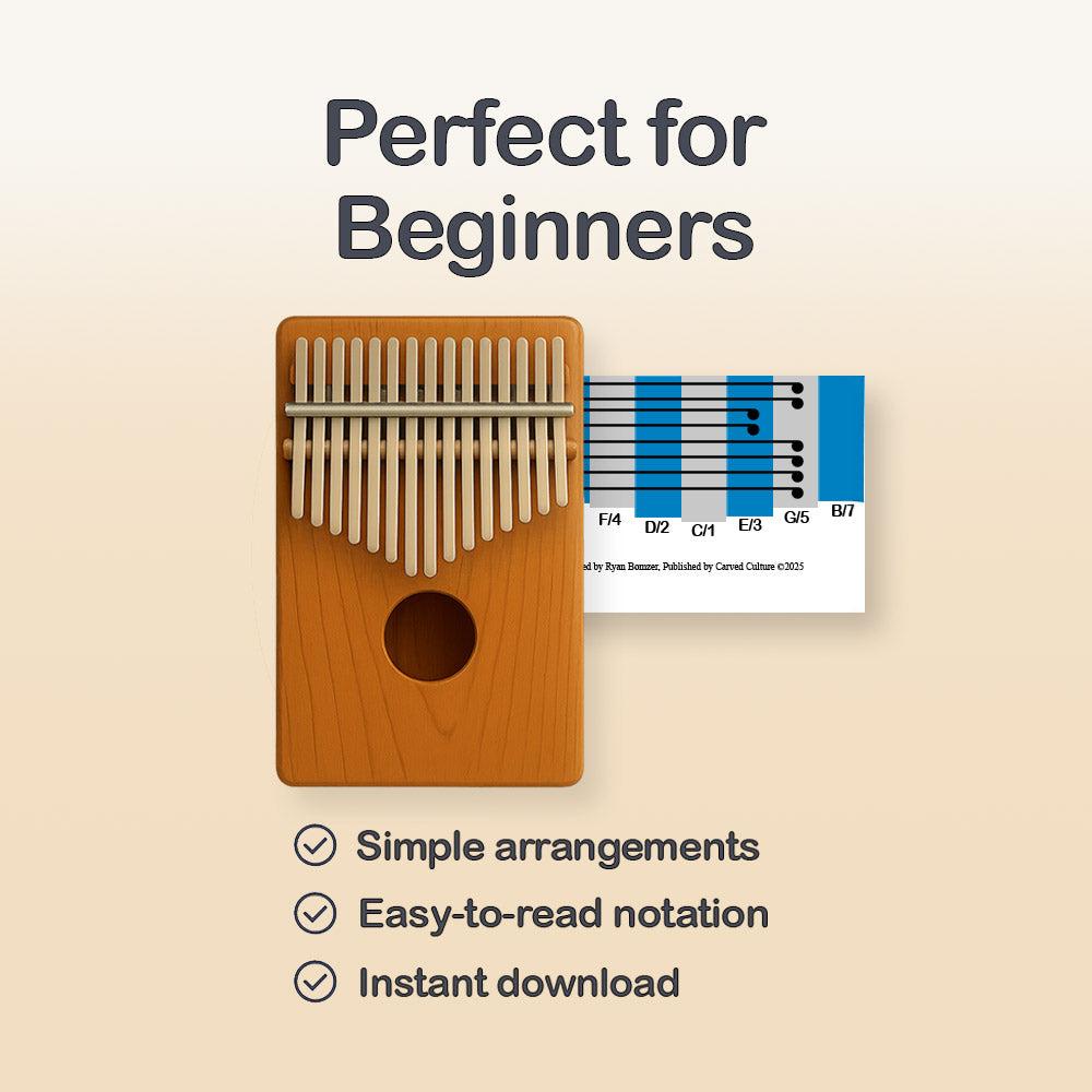 Prelude in C major - 17 Note Kalimba tab
