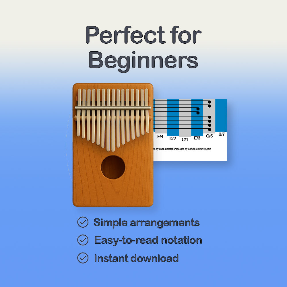 Nobody Knows The trouble I_ve Seen - 17 Note Kalimba tab