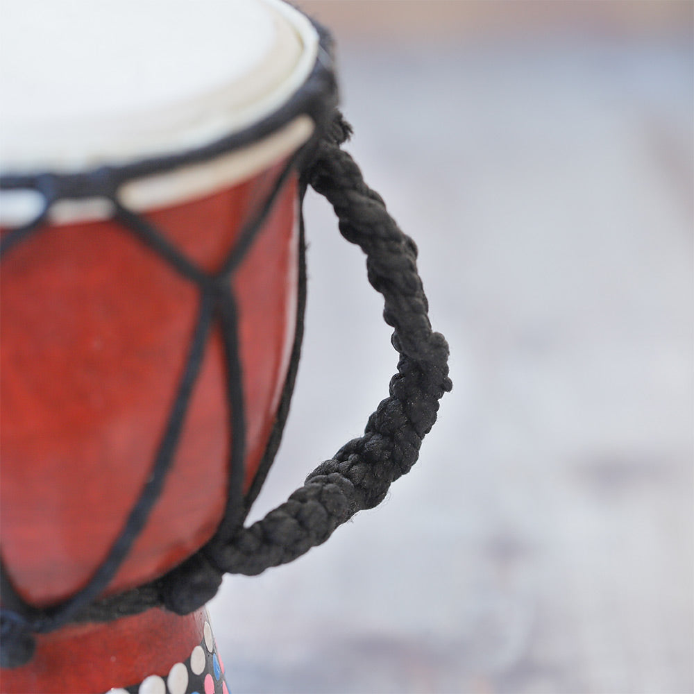 close up of djembe drum handle