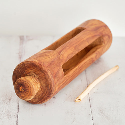 Side close up of African krin log drum