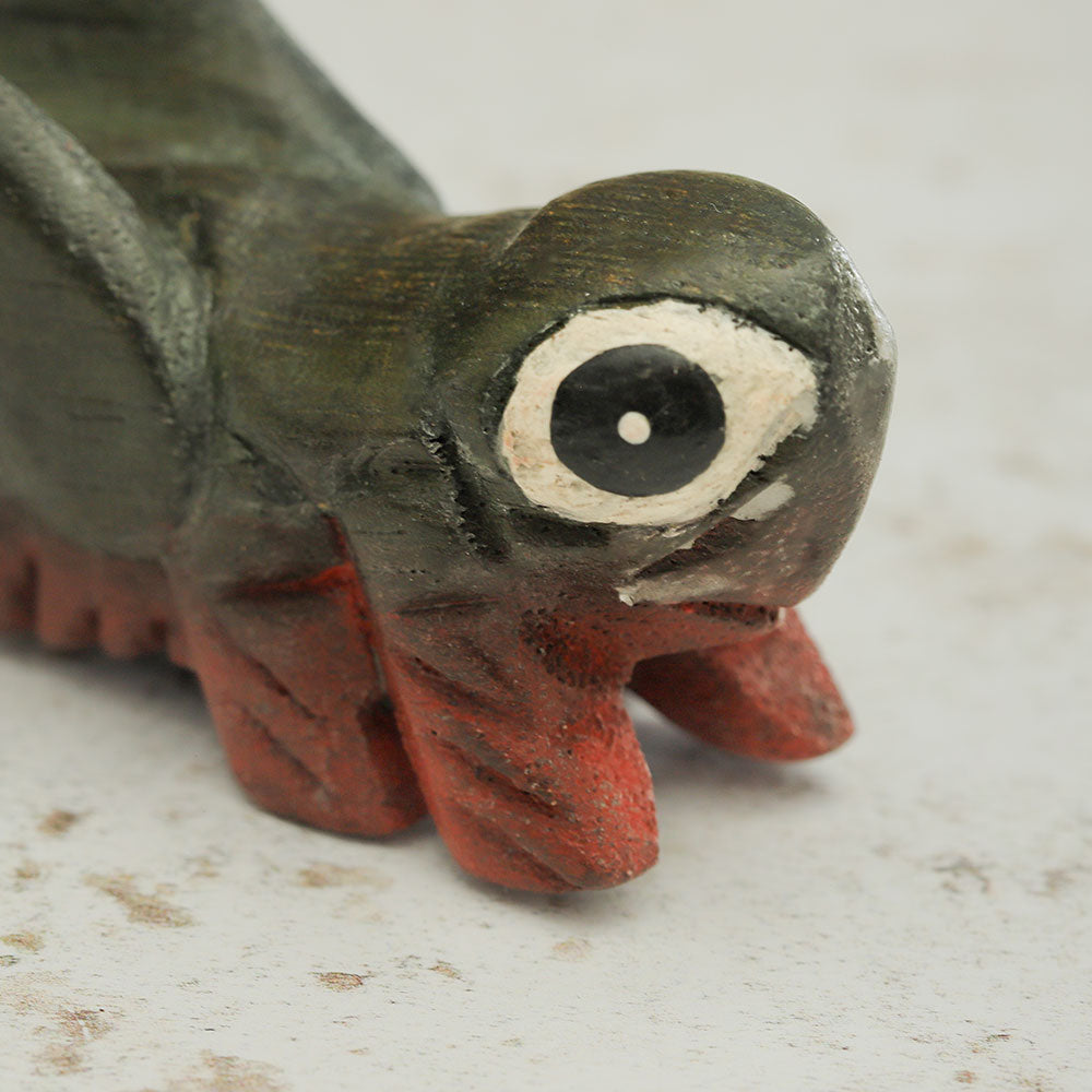 Close up of the cricket guiro face