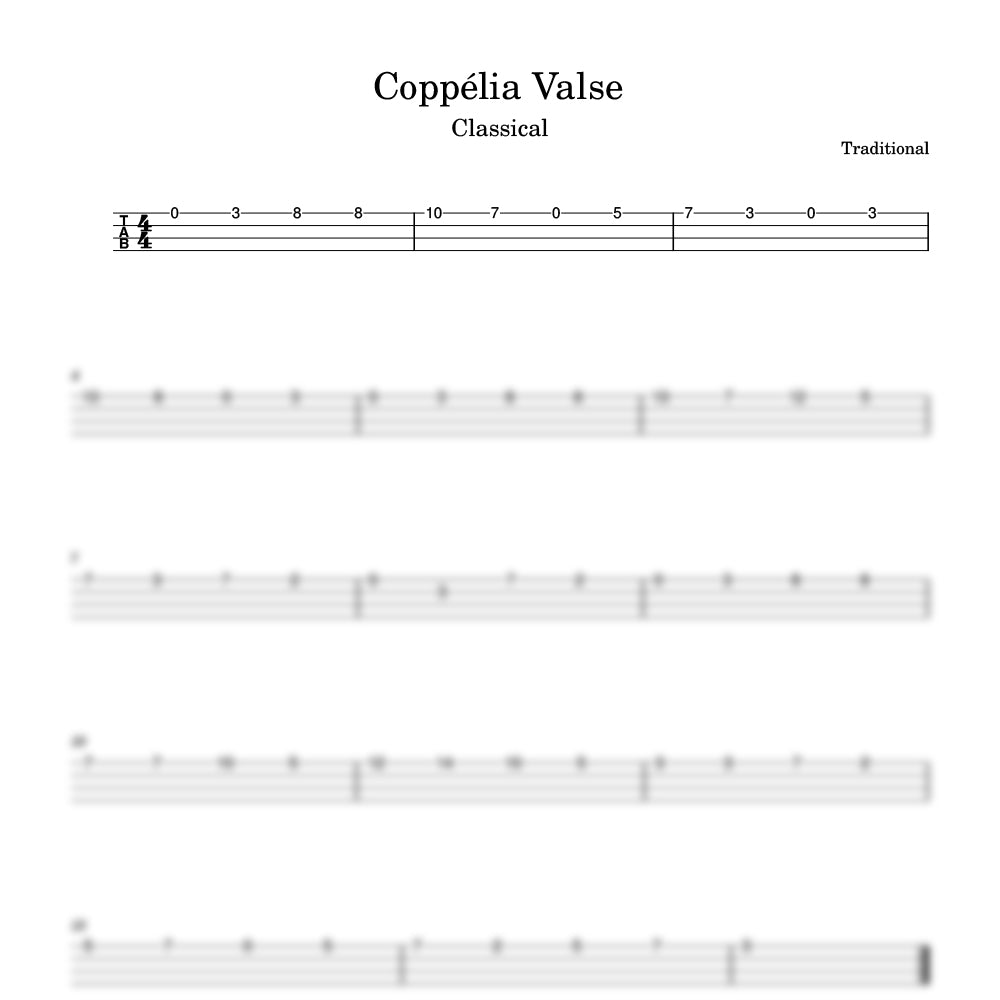 Sheet music for 'Coppélia Valse' with musical notation