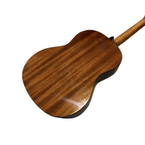 back of wooden guitar