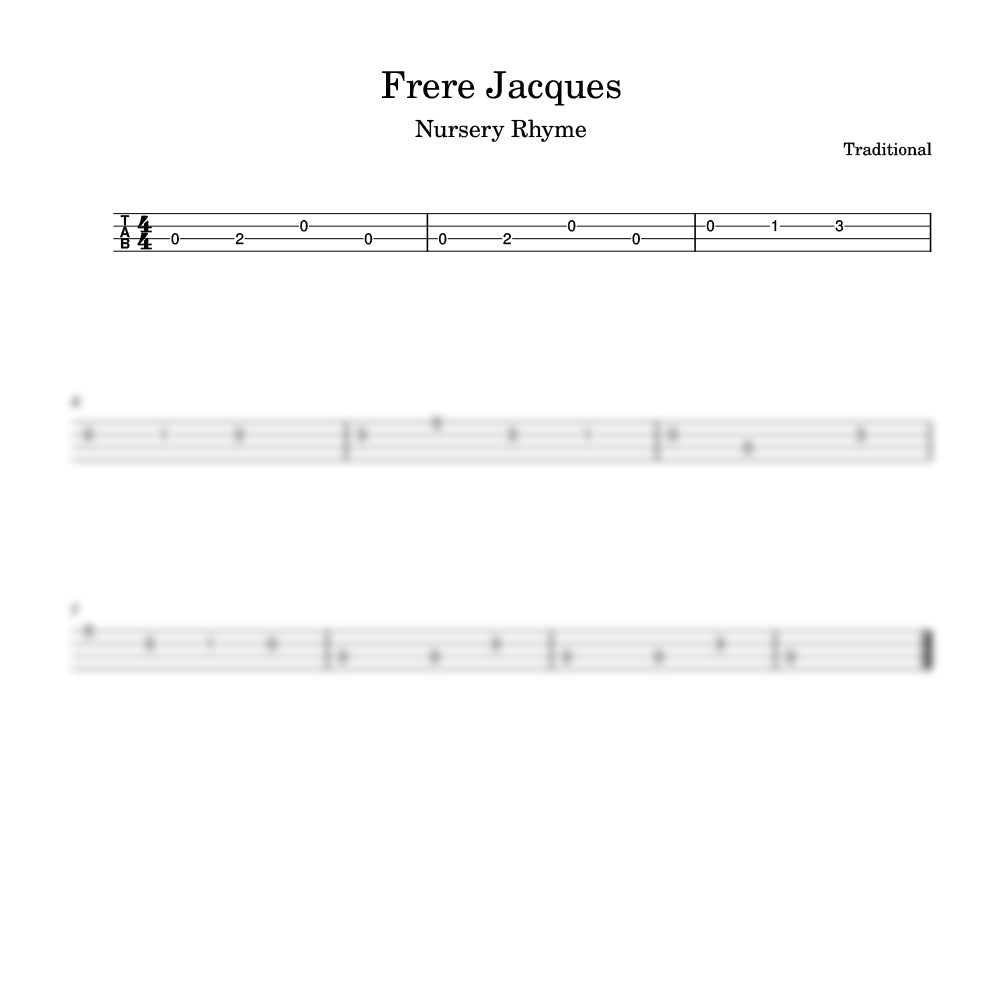 Sheet music for the nursery rhyme 'Frère Jacques' with musical notation on a white background.