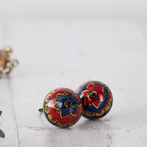 Floral Painted Kashaka Percussion Instrument