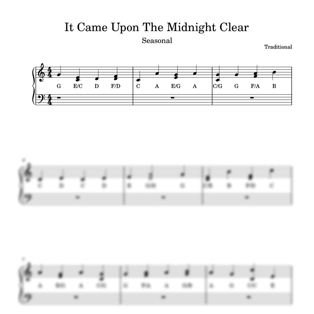 It Came Upon The Midnight Clear sheet music