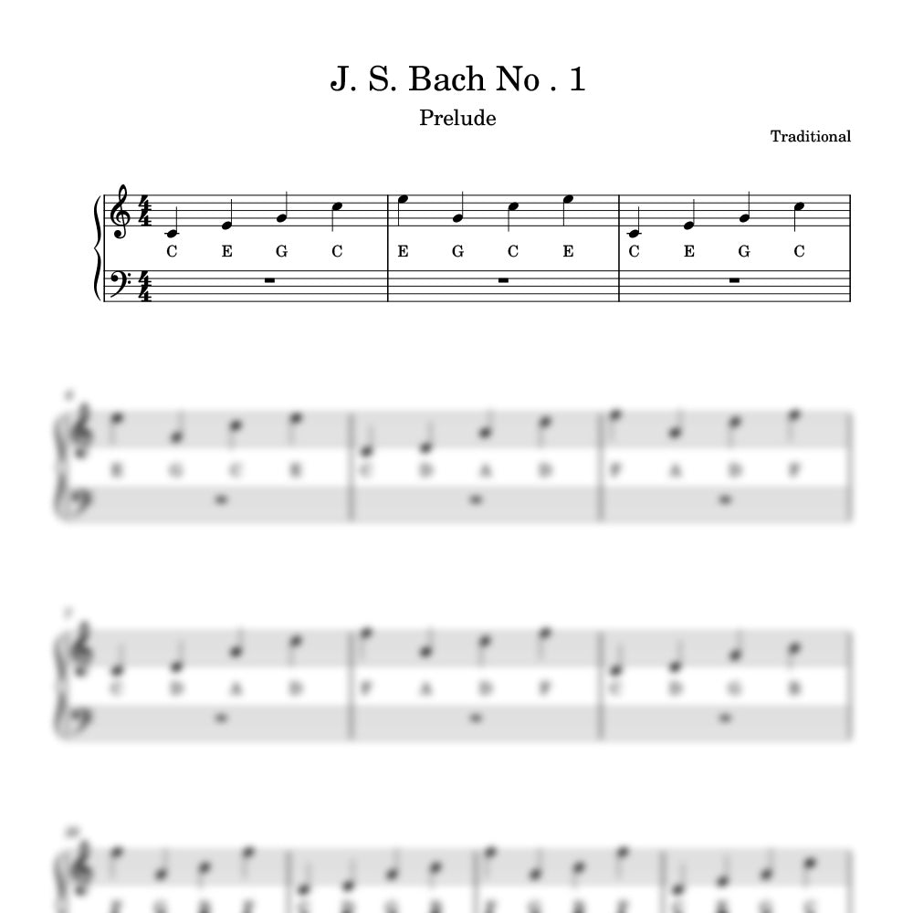 Prelude No 1 Bach sheet music