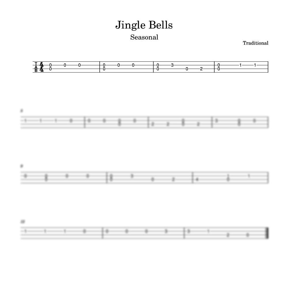 Sheet music for 'Jingle Bells' with staff notation on a white background