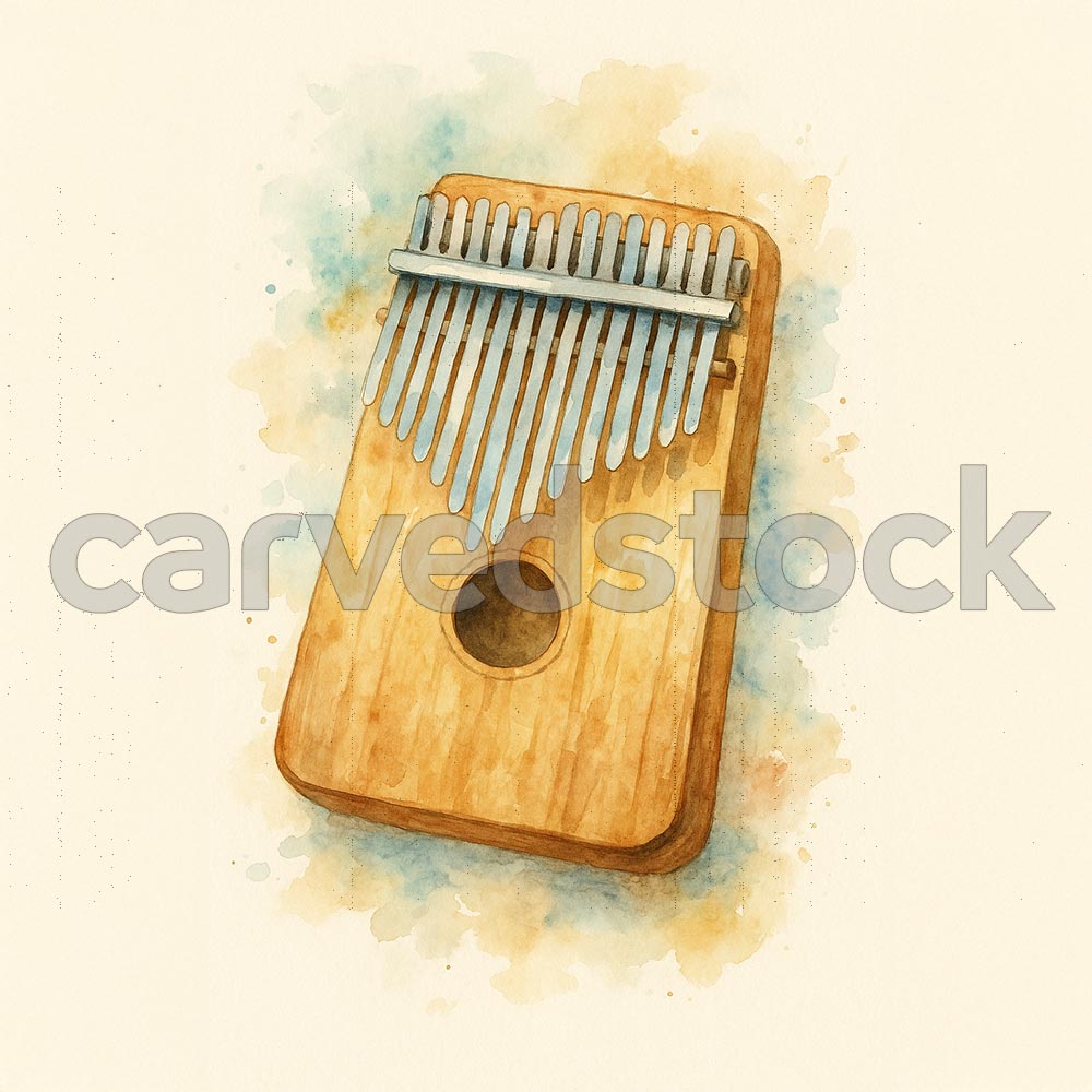 Kalimba – Watercolor Illustration (Stock Image)