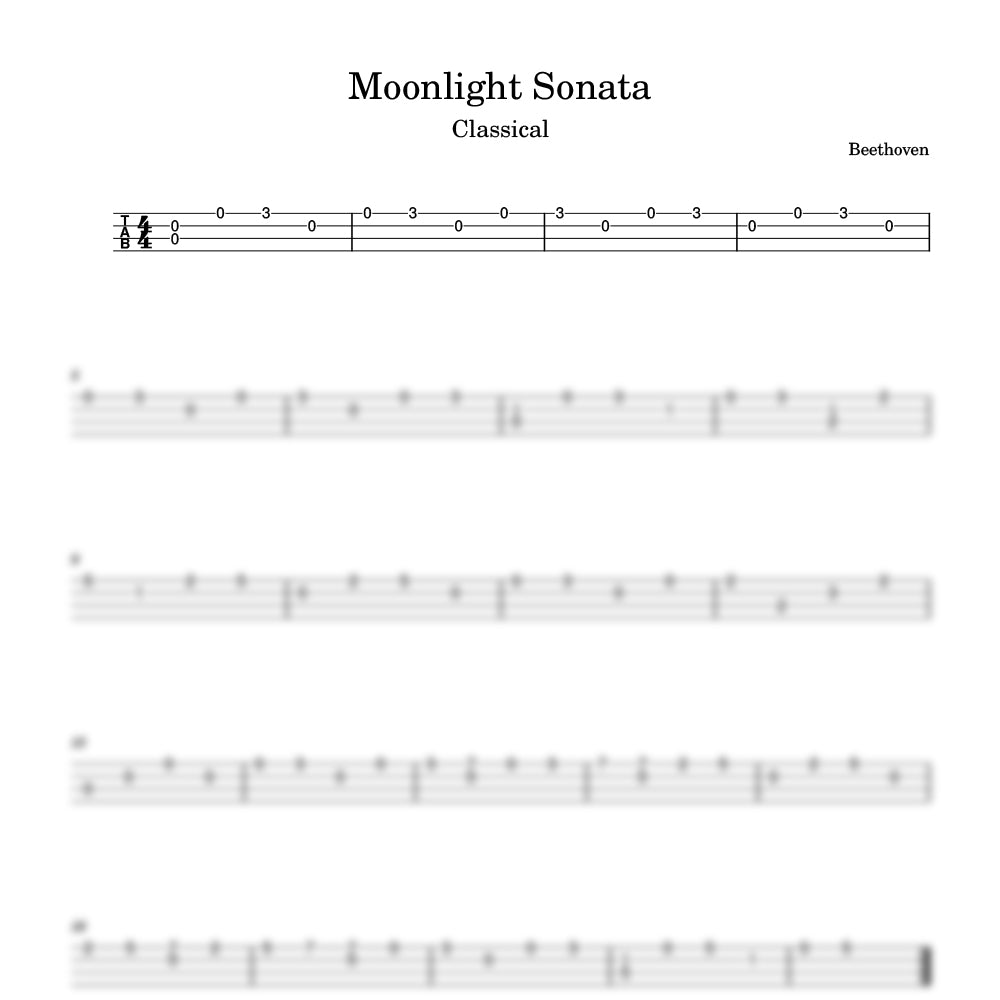 Sheet music for Beethoven's Moonlight Sonata on a white background