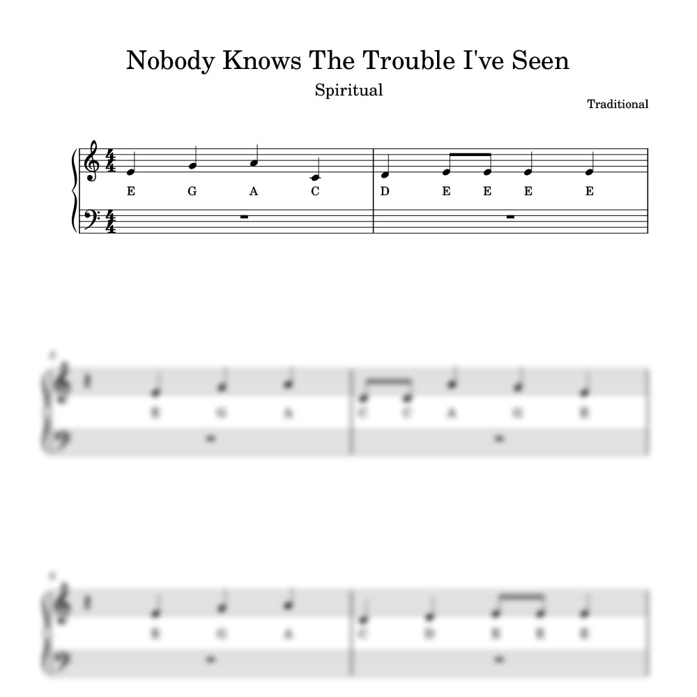 Nobody Knows the Trouble I've Seen sheet music