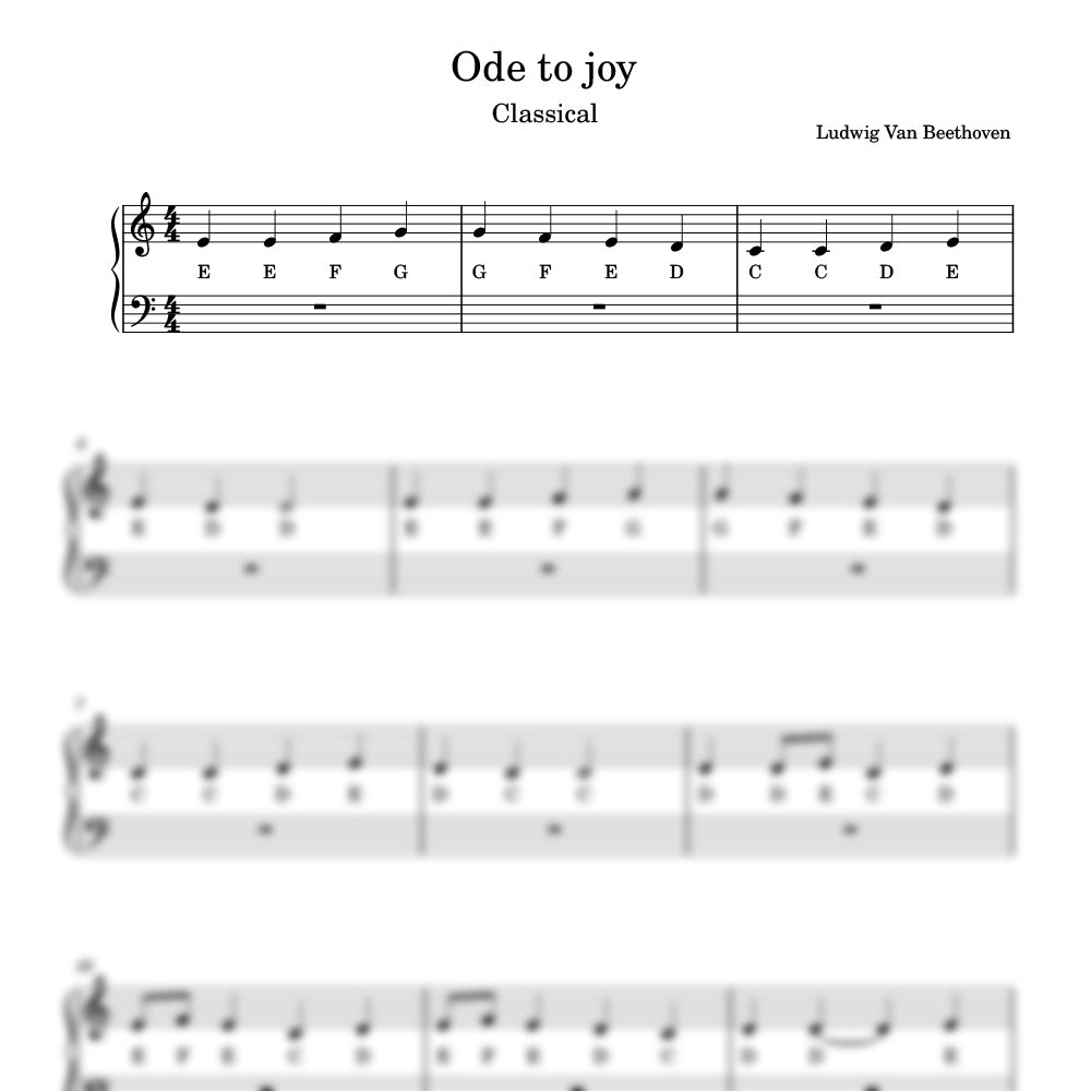 Ludwig Van Beethoven - Ode to Joy sheet music