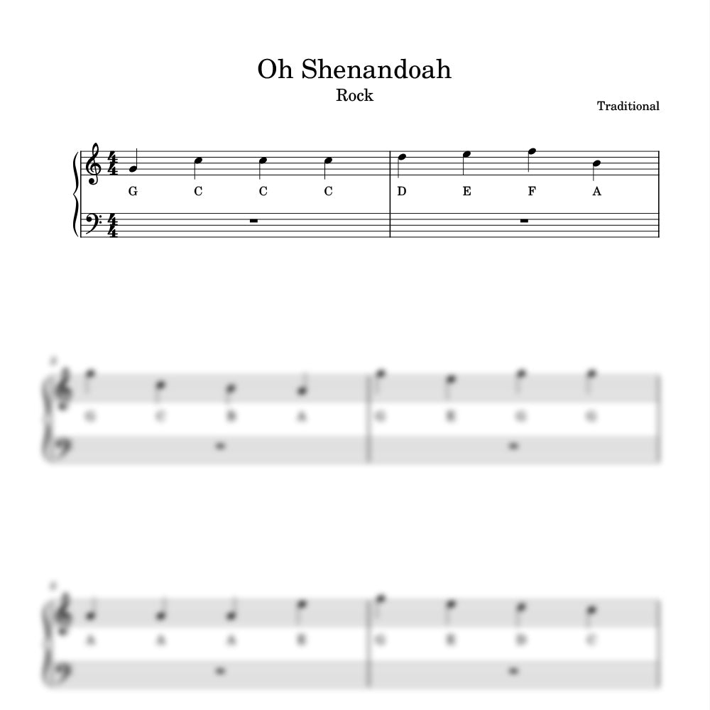 Oh shenandoah sheet music