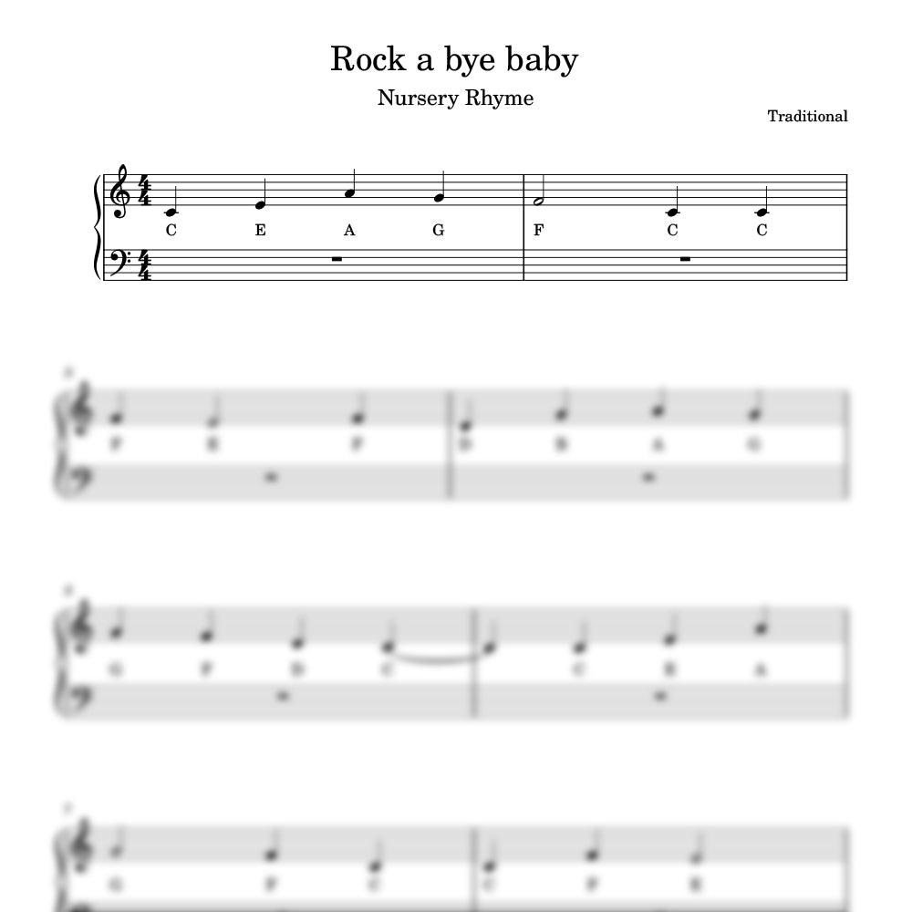 Rock A Bye Baby sheet music