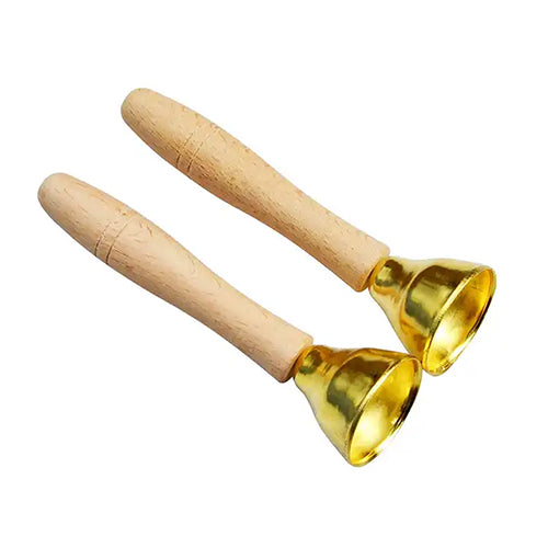 Solid pine wood handle with brass bell