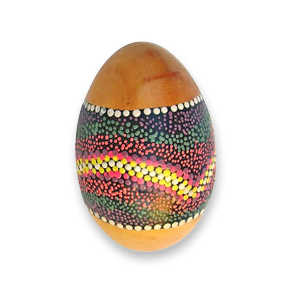 Solid wood hand painted egg shaker