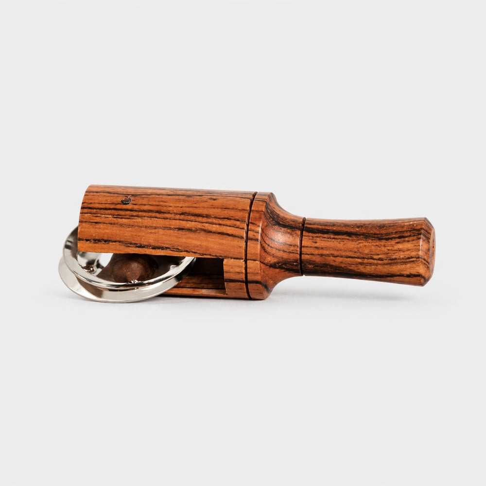 small mango wood tambourine white background