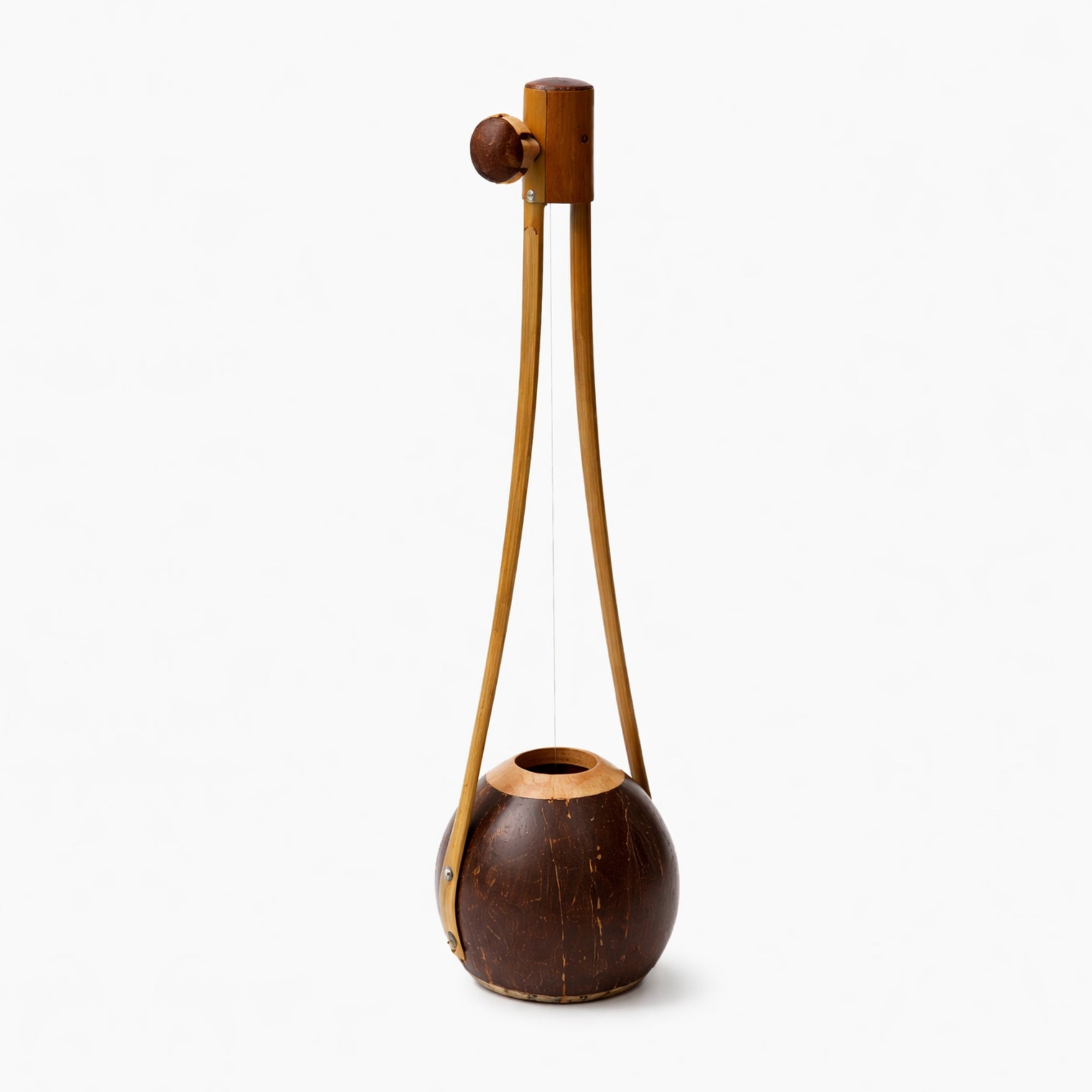 Gopichand Pro made from coconut shell, bamboo and wood on a white studio background