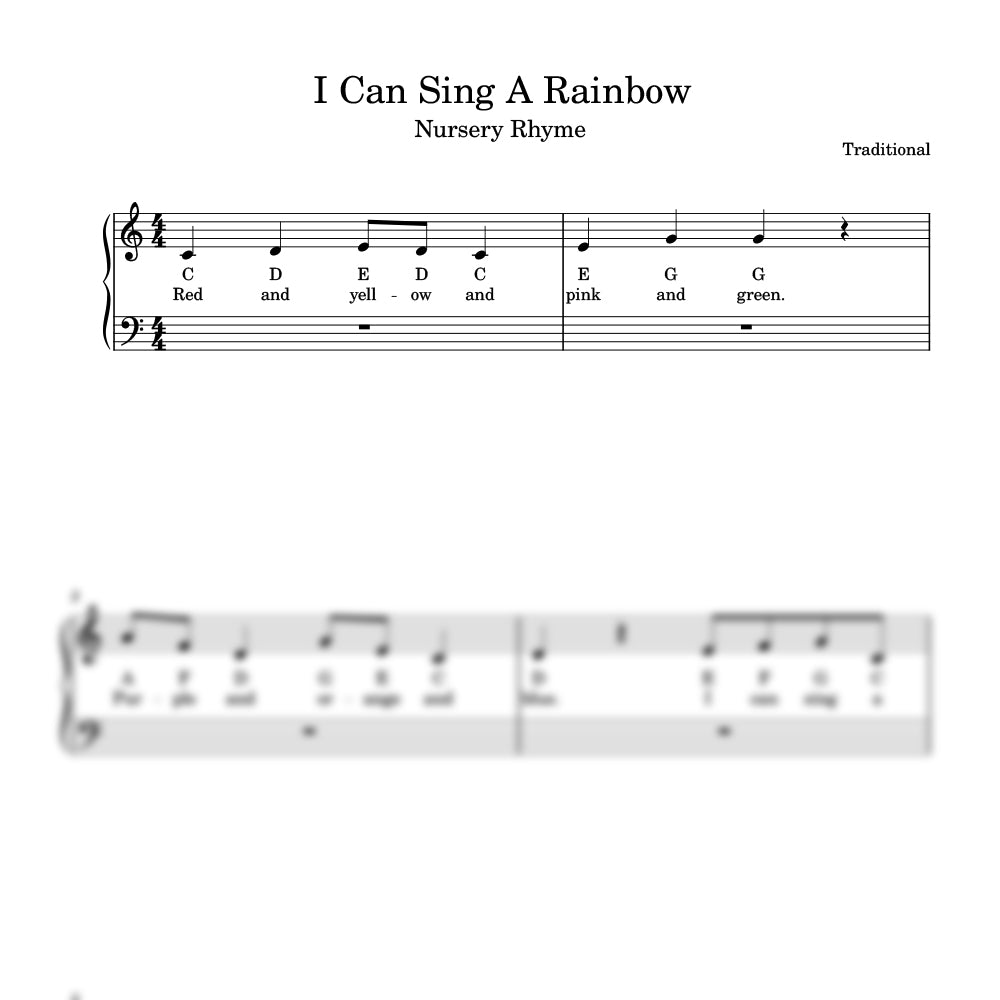 I Can Sing A Rainbow sheet