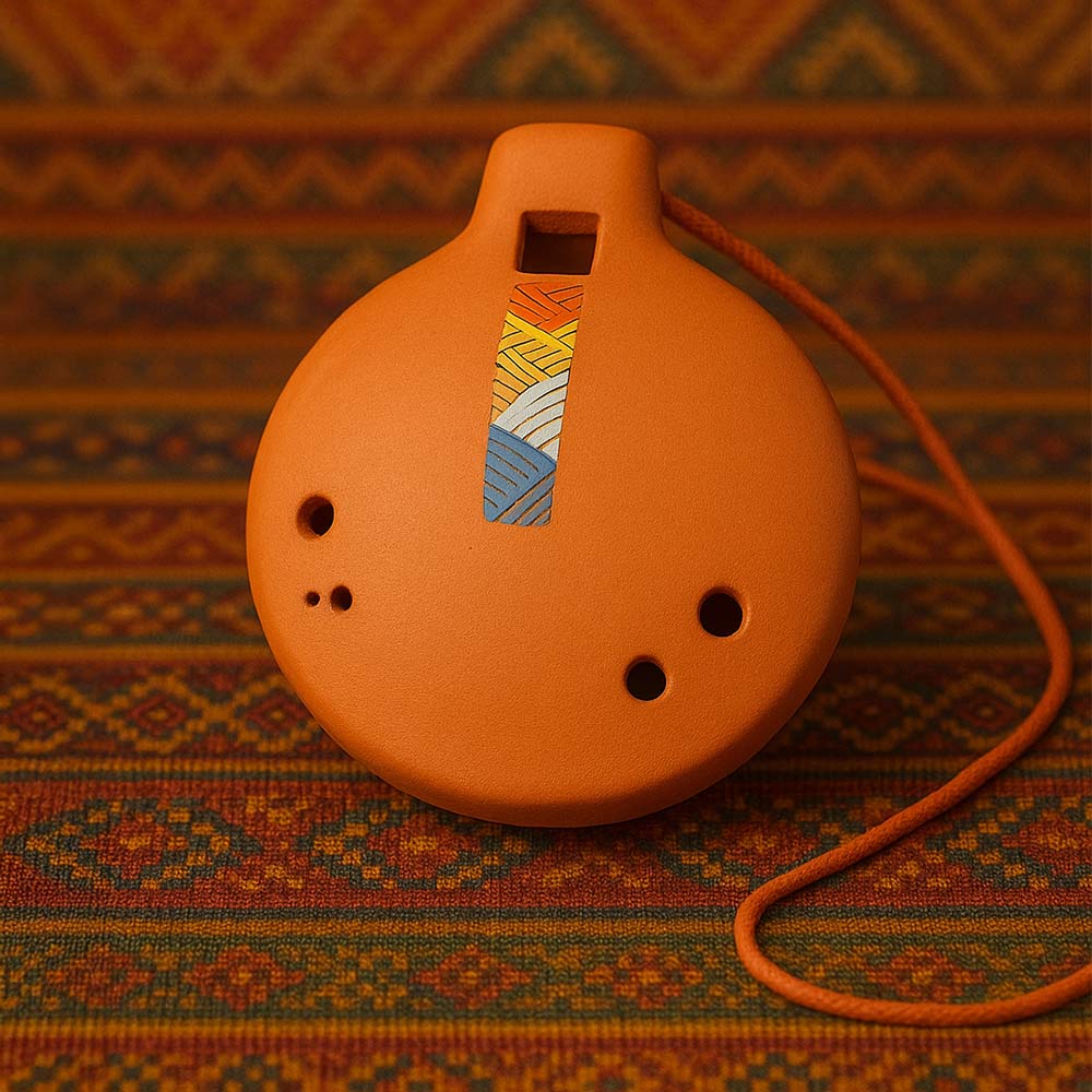 Professional Clay Ocarina on Peruvian carpet
