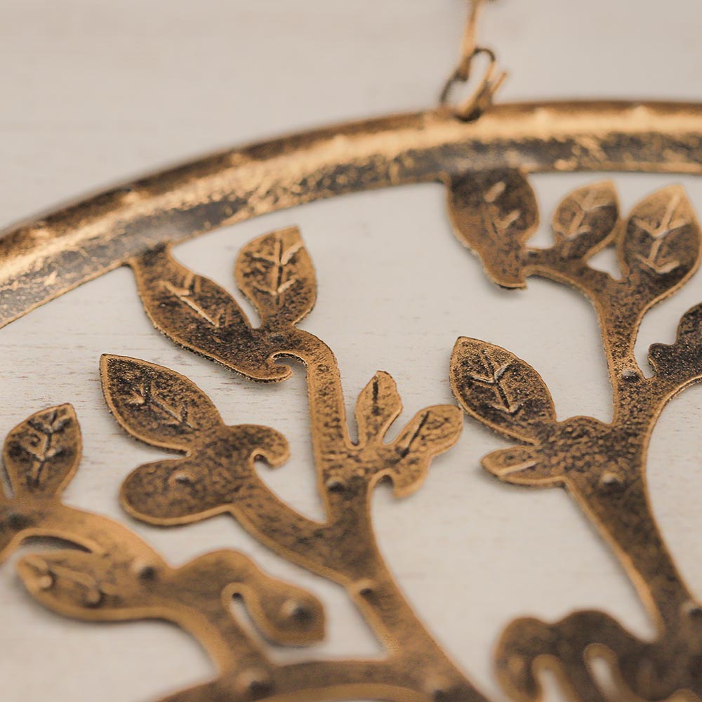 close up of tree of life windchime