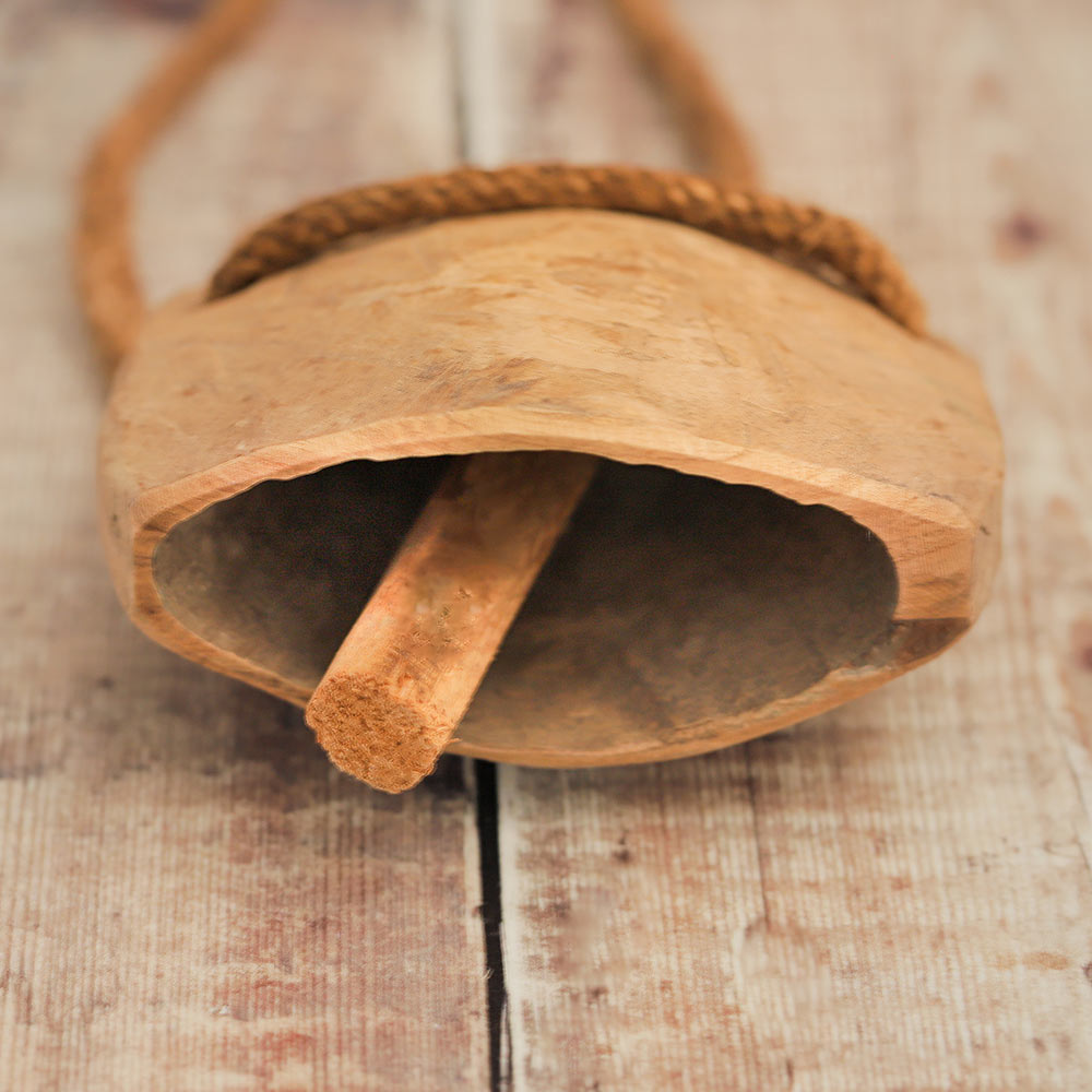 bottom of wooden cow bell