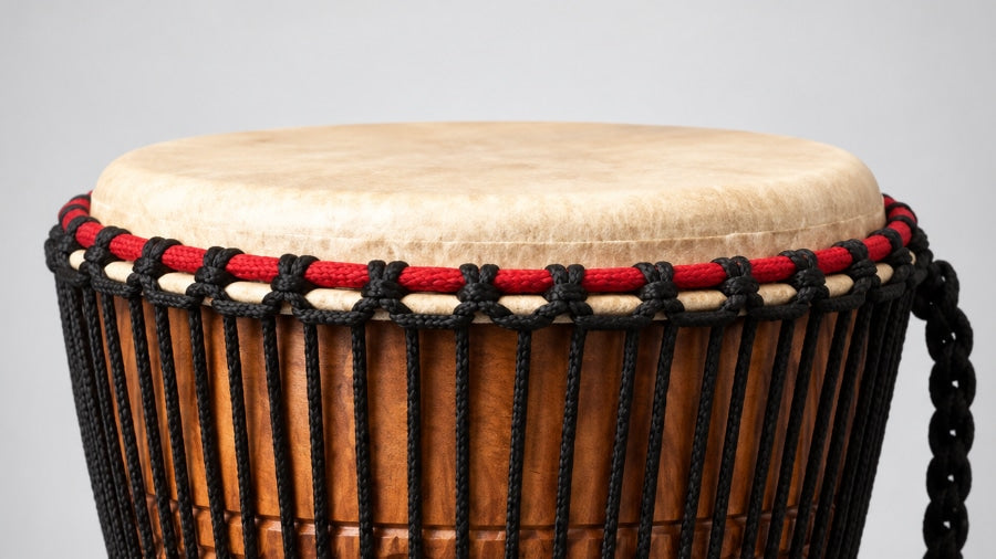 Close up of traditional African Djembe Drum Head