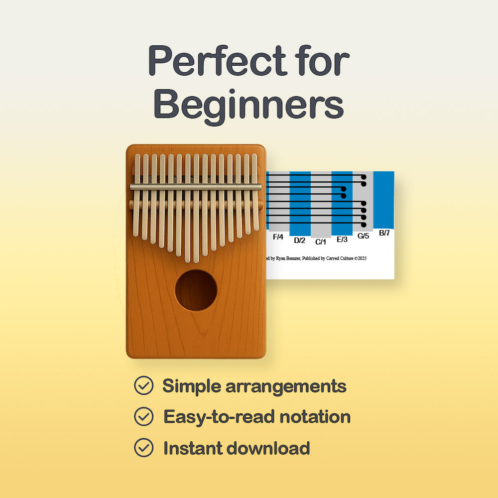 Ring A Ring A Roses - 17 Note Kalimba tab