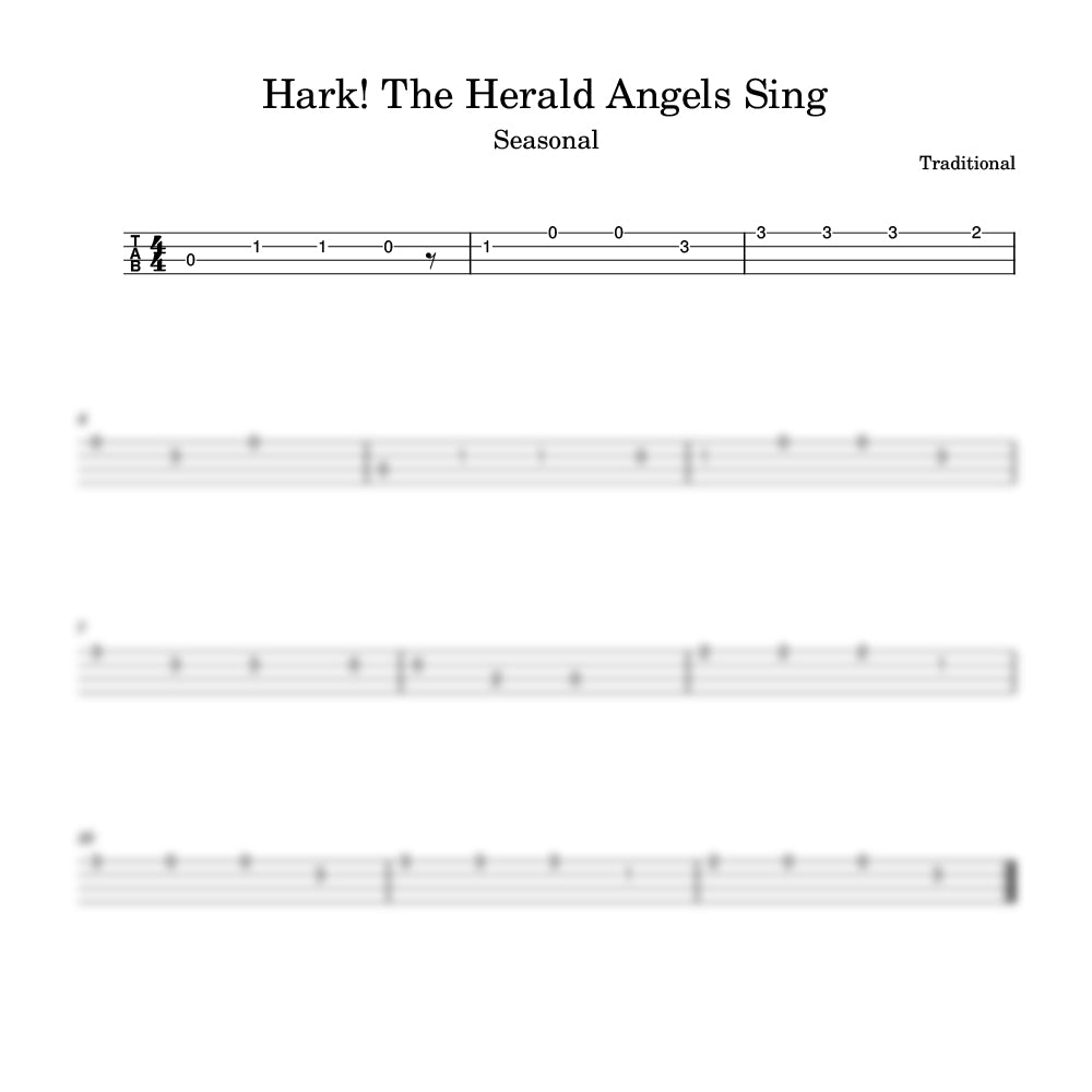 Sheet music for 'Hark! The Herald Angels Sing' with musical notation on a white background