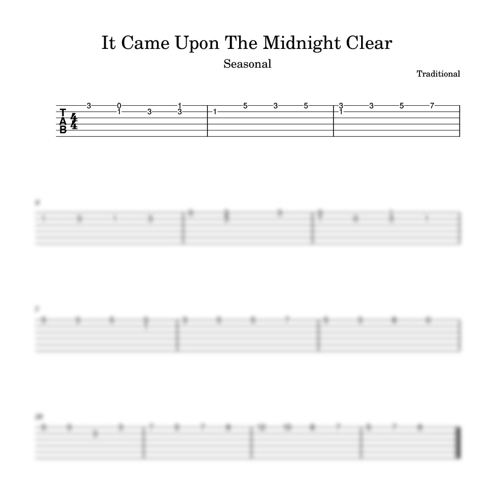 It Came Upon The Midnight Clear guitar preview 
