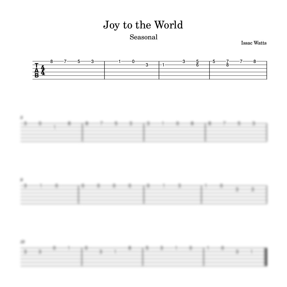 Joy to the world guitar tab preview  