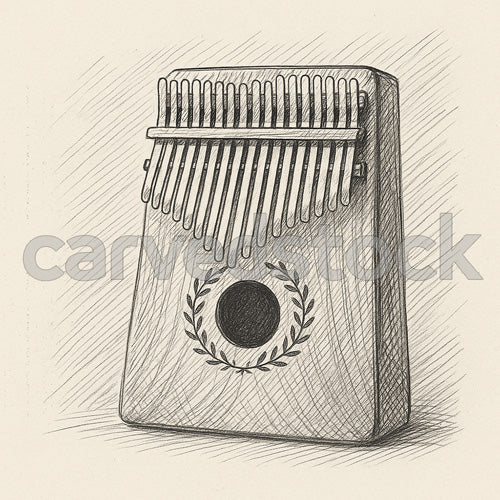 Kalimba – Pencil Drawn Sketch (Stock Image)