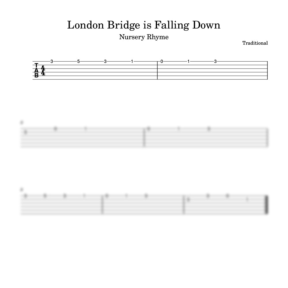 London Bridge is falling down - Guitar Tab
