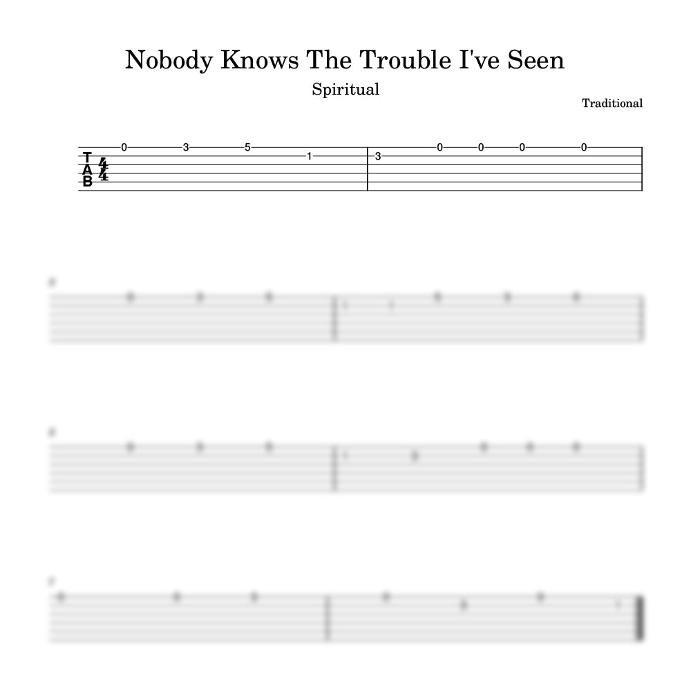 Nobody Knows The Trouble I_ve Seen guitar preview 