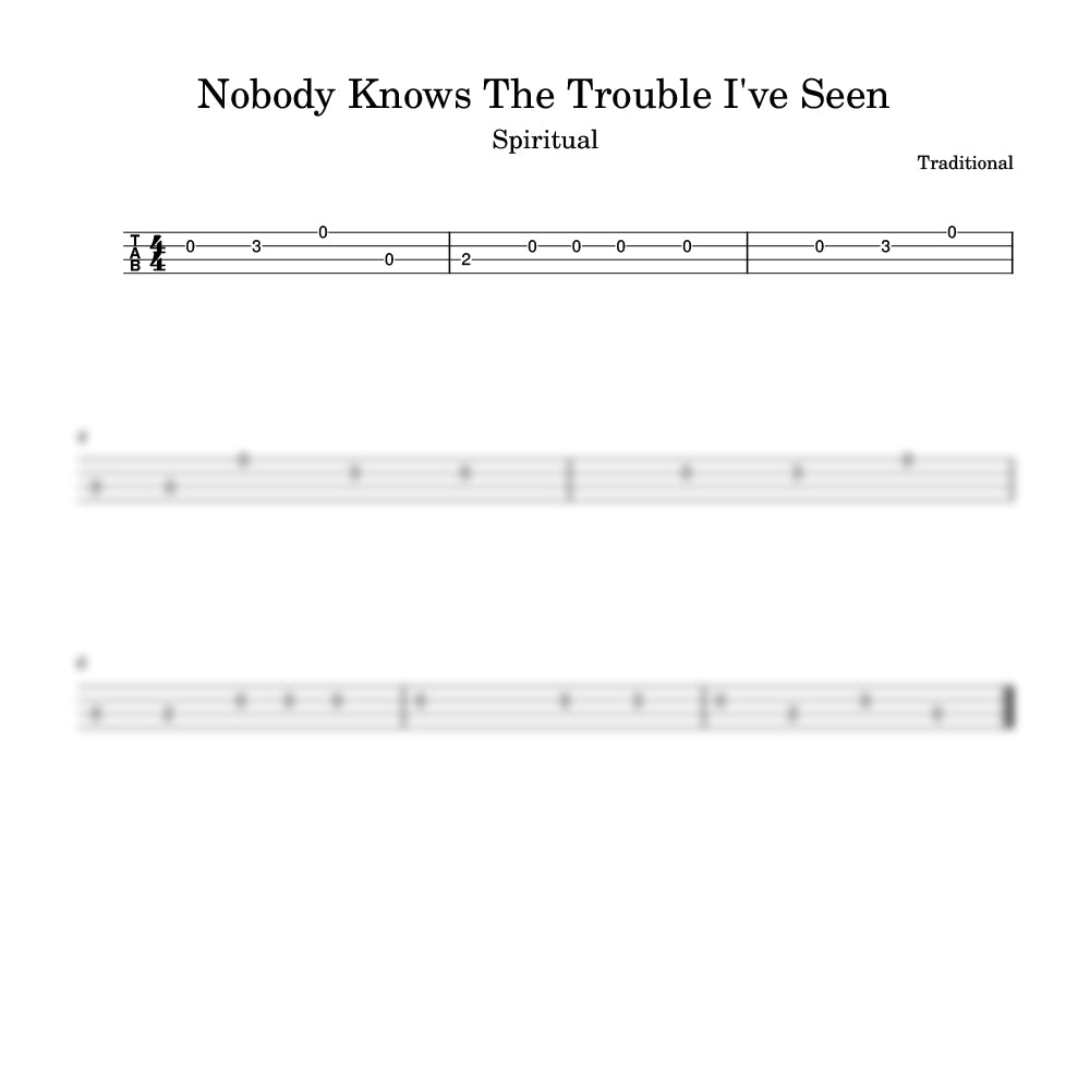 Nobody Knows The Trouble I've Seen ukulele preview 