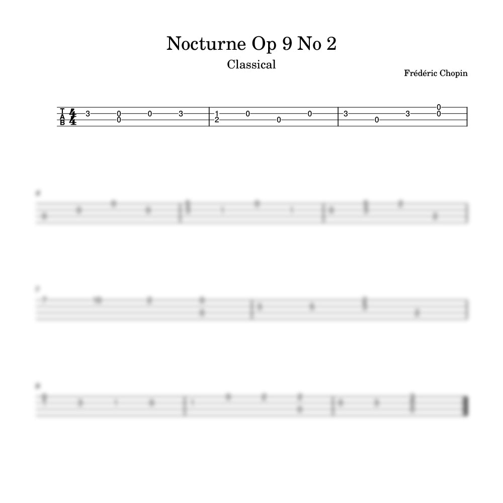 Nocturne ukulele tabl sheet music