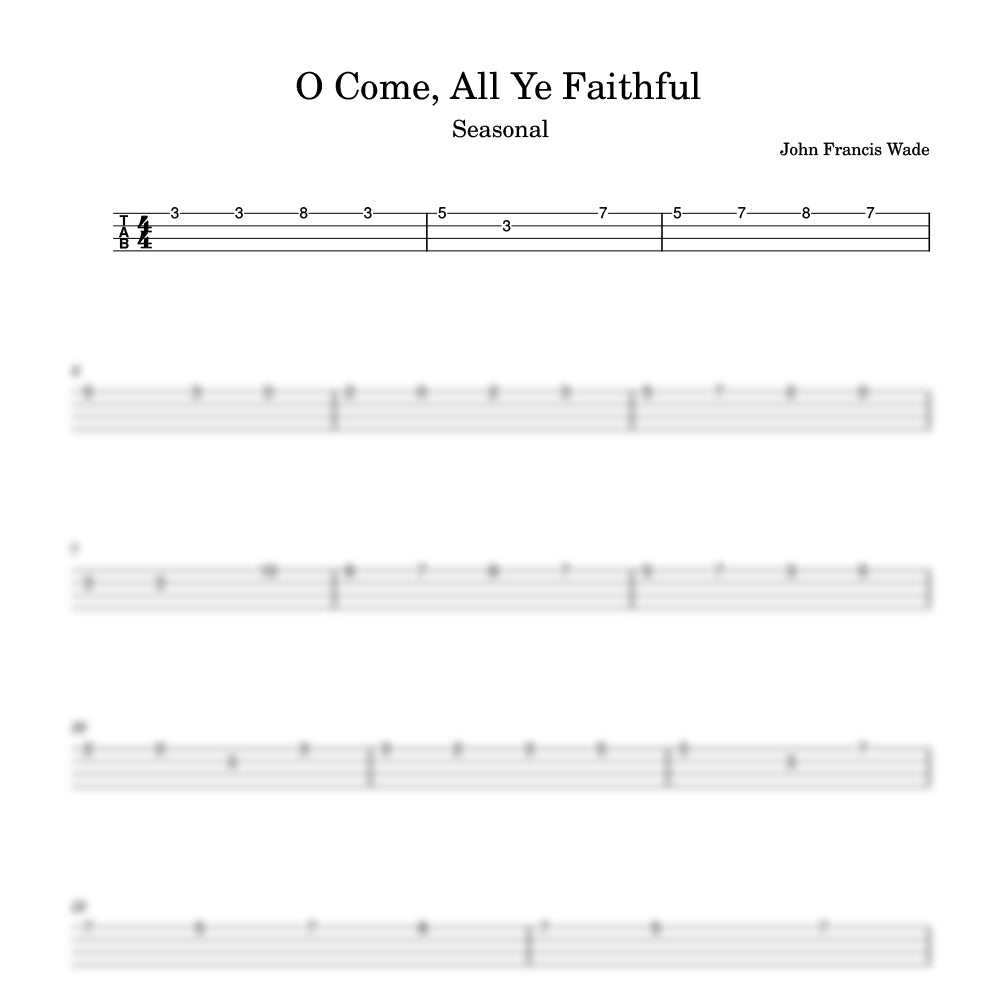 O come all ye faithful Ukulele Tab preview 