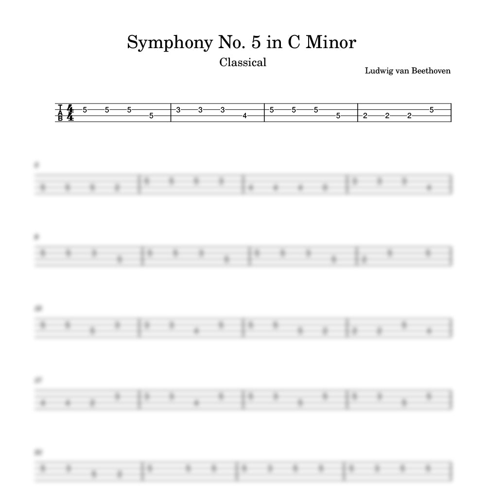 Sheet music for Ludwig van Beethoven's Symphony No. 5 in C Minor with musical notation.