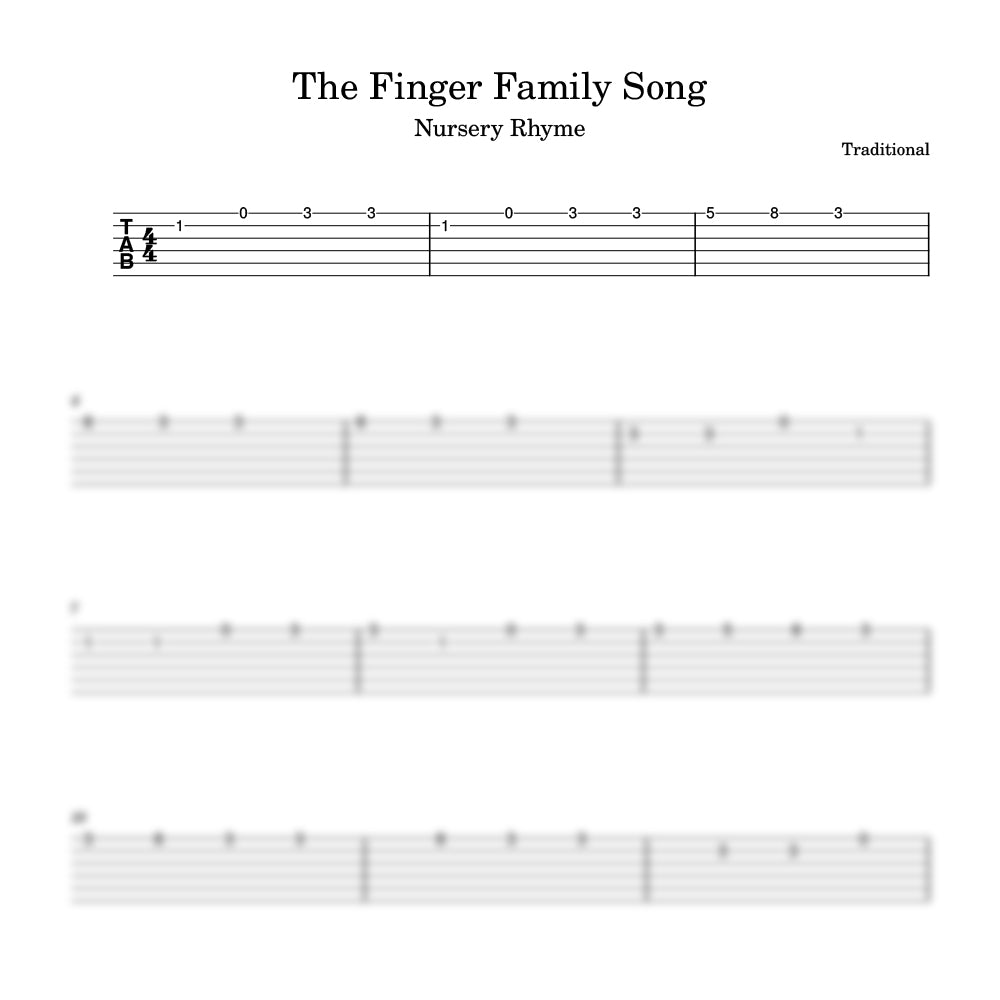 The Finger Family Song guitar preview 