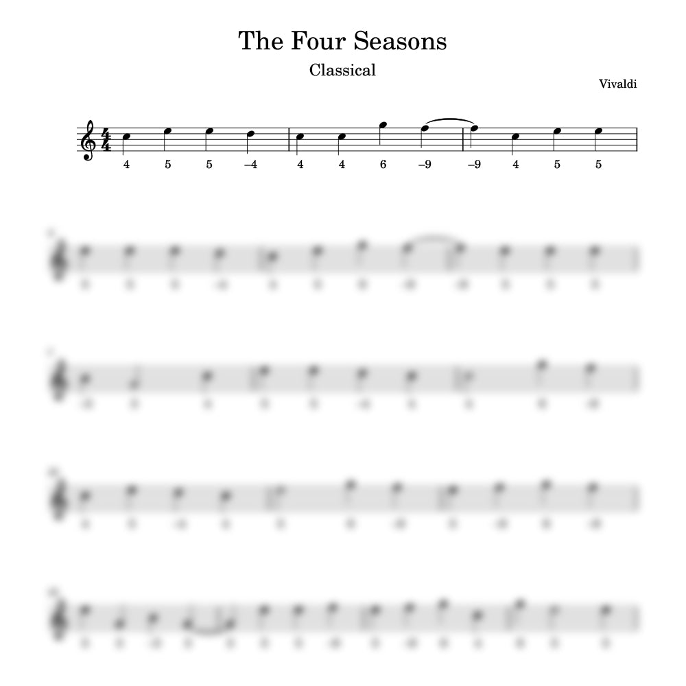 The Four Seasons harmonica tab
