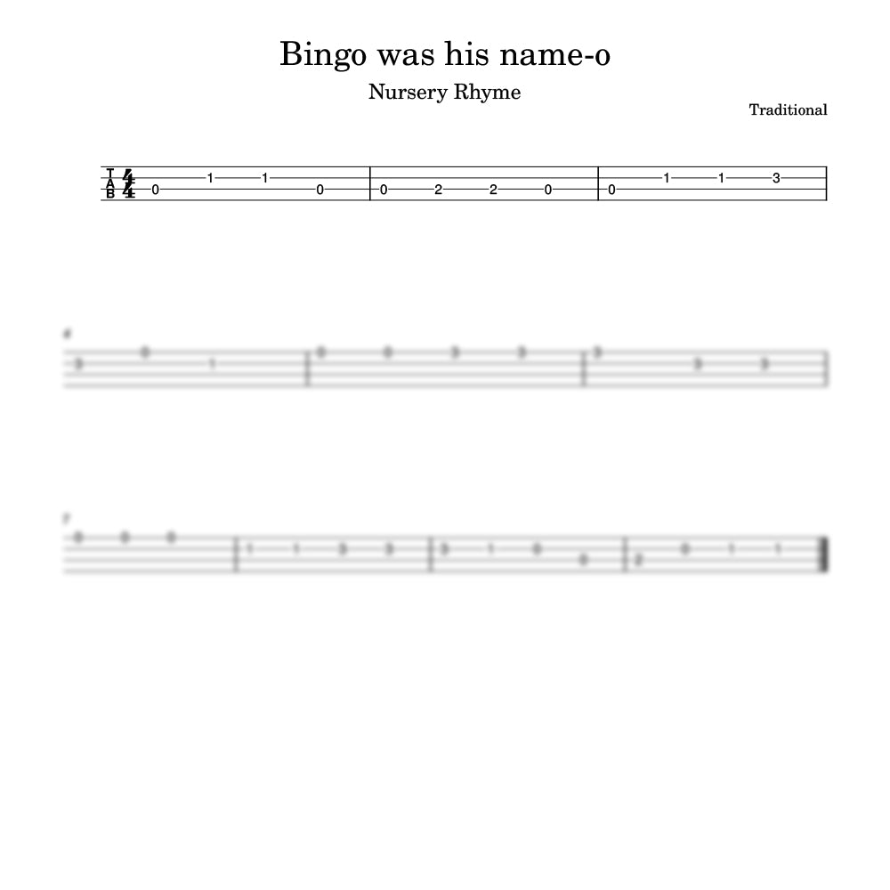  Bingo was his name-o preview sheet music