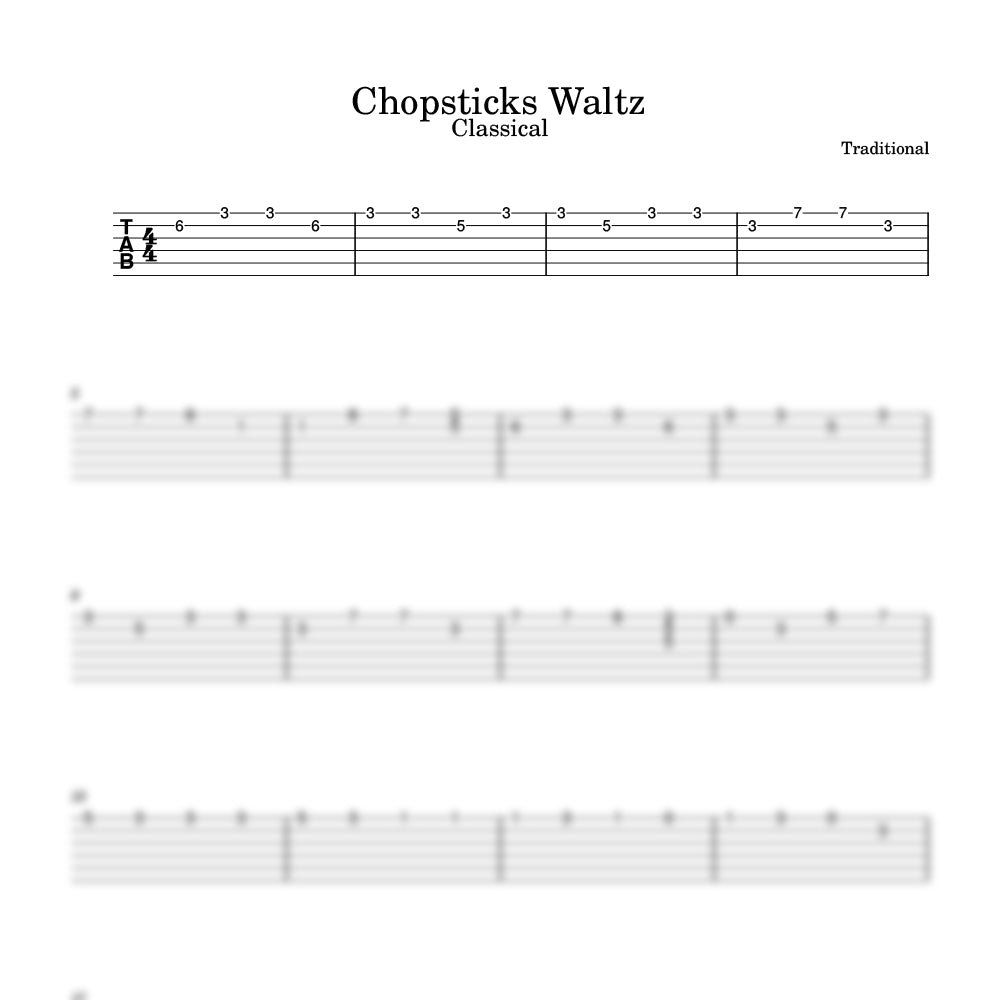 Chopsticks waltz guitar preview 