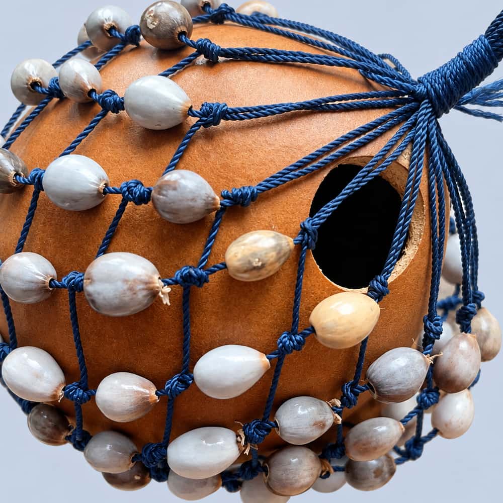 close up of gourd hole cabasa