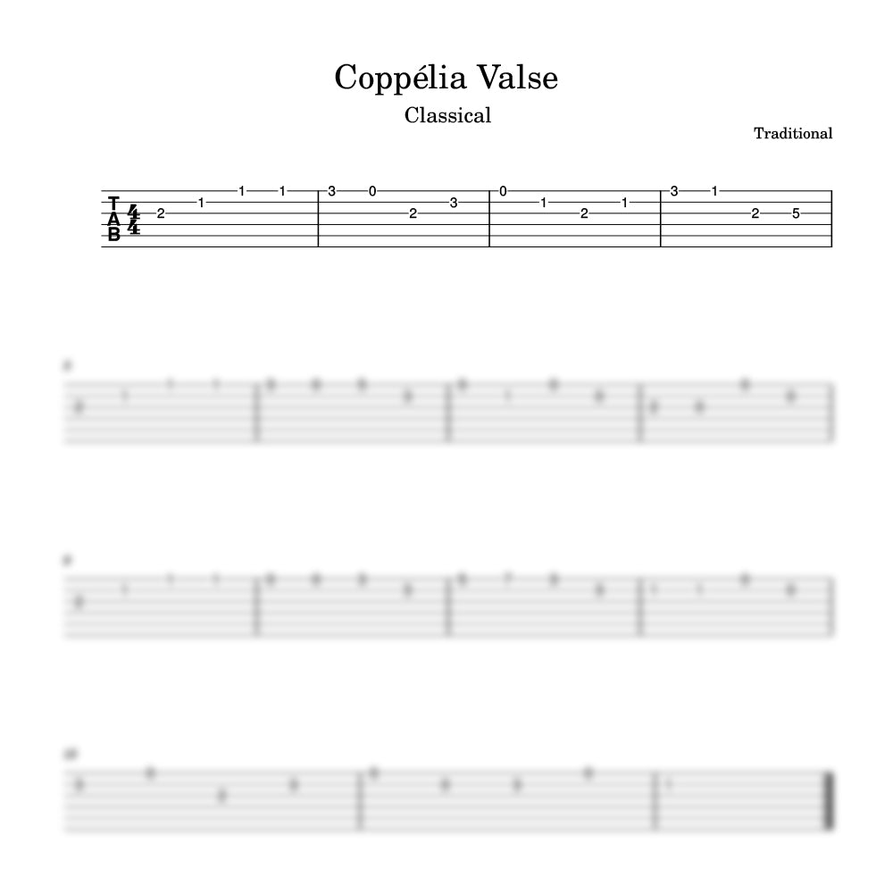 Coppélia Valse guitar preview 