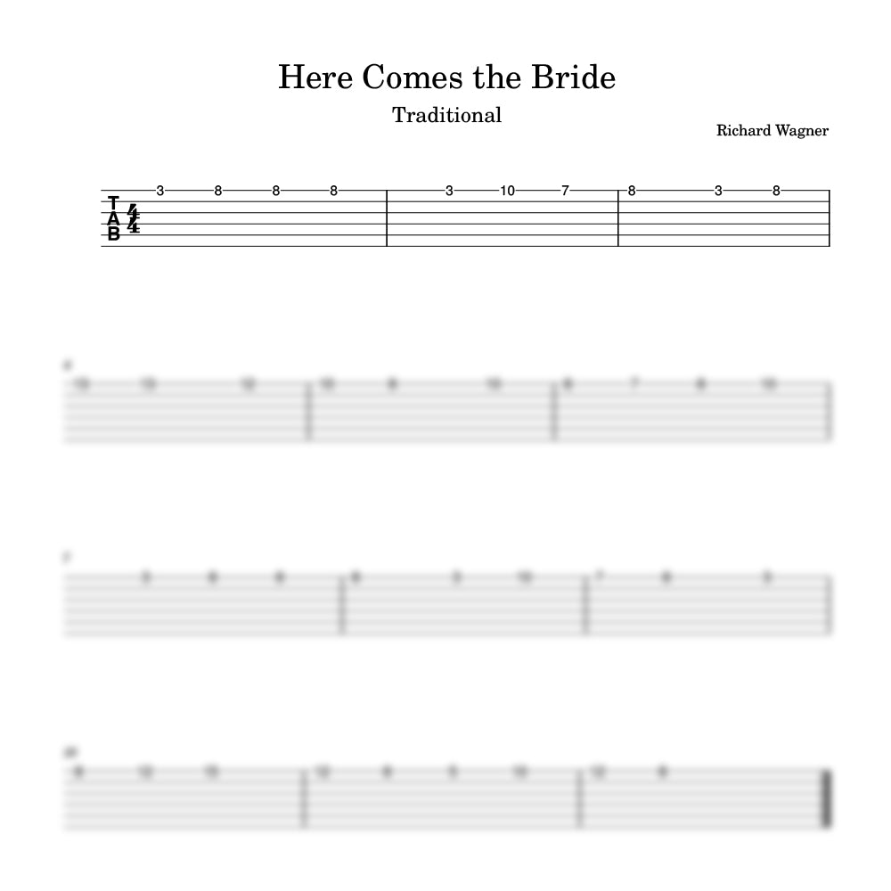 Here comes the bride guitar tab preview 