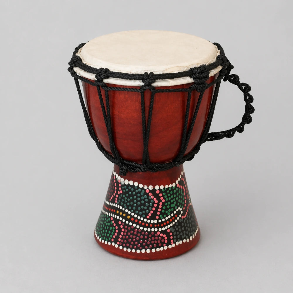 small 15cm dot painted Indonesian djembe 