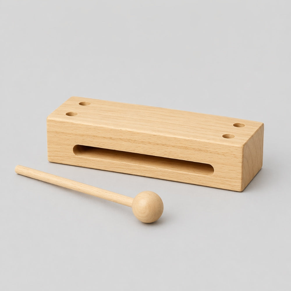 Rectangle Instruments Maple Wood Tone Block Percussion Instrument - 17cm